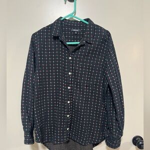 Madewell Black Print Button-Up Shirt - Size Large